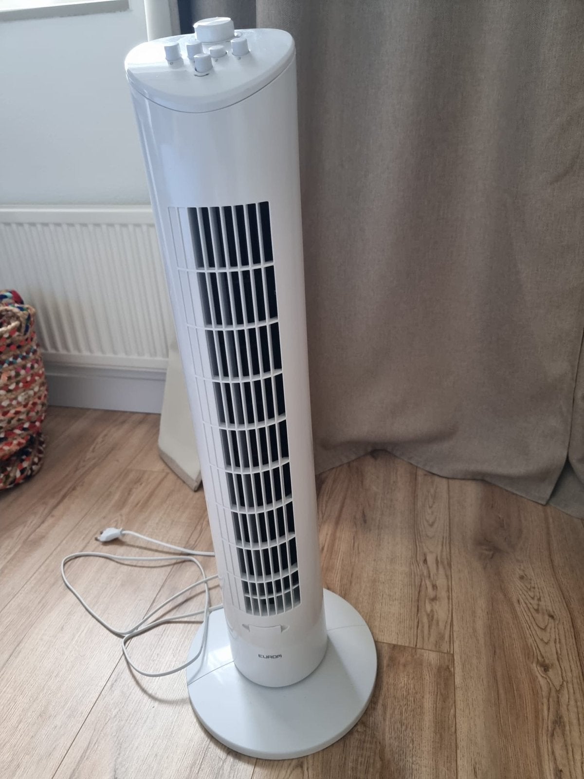 Eurom Torenventilator met Timer - Wit, Witgoed en Apparatuur, Ventilatoren, Zo goed als nieuw, Torenventilator, Ophalen