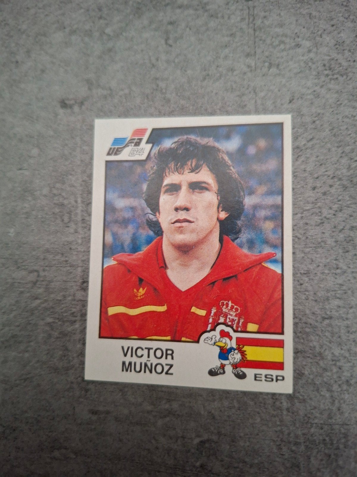 Panini sticker Euro 84 France. Victor Munoz Spanje., Ophalen of Verzenden, Zo goed als nieuw, Sticker