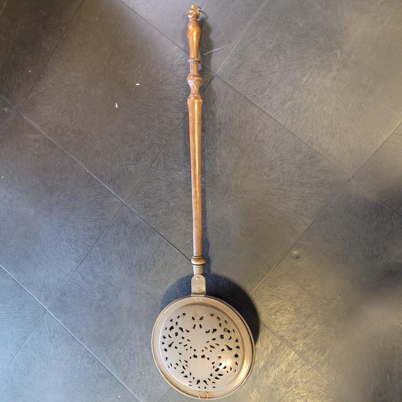 Antieke Koperen Beddenpan met Houten Handvat, Ophalen of Verzenden
