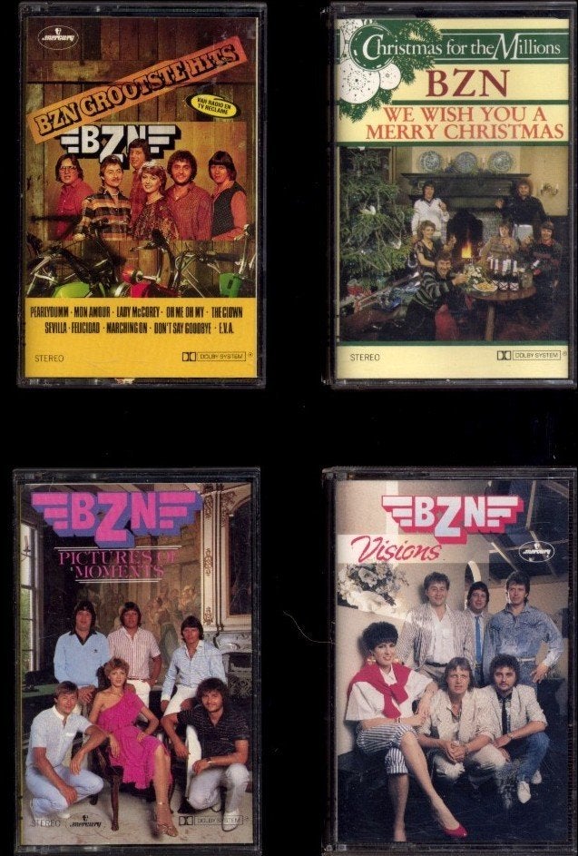 MUZIEK CASSETTES  -  BZN    4 X, Cd's en Dvd's, Cassettebandjes, Ophalen of Verzenden, Gebruikt, Overige genres, 2 t/m 25 bandjes