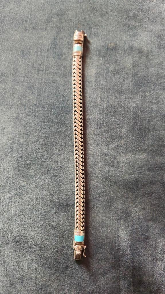 Buddha to buddha armband ben xs als nieuw.19 cm lang x 8 mm, Ophalen of Verzenden, Zo goed als nieuw, Met edelsteen, Zilver