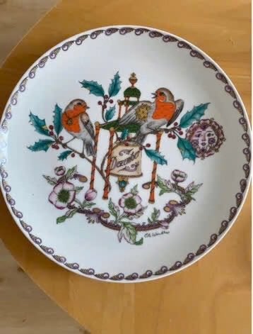 Kerst Hutschenreuther Ole Winther December bord Roodborstjes, Diversen, Ophalen of Verzenden, Zo goed als nieuw