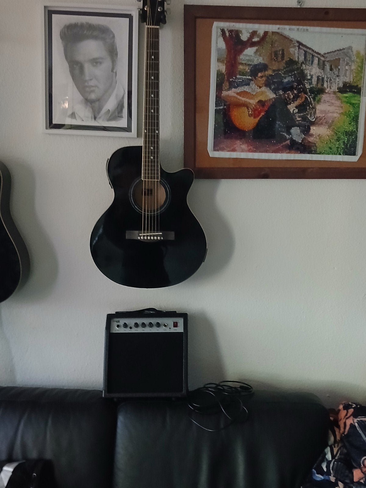 (MOET WEG) MAX semi-akoestishe gitaar met versterker en kabe, Ophalen, Gebruikt, Western- of Steelstringgitaar, Met koffer
