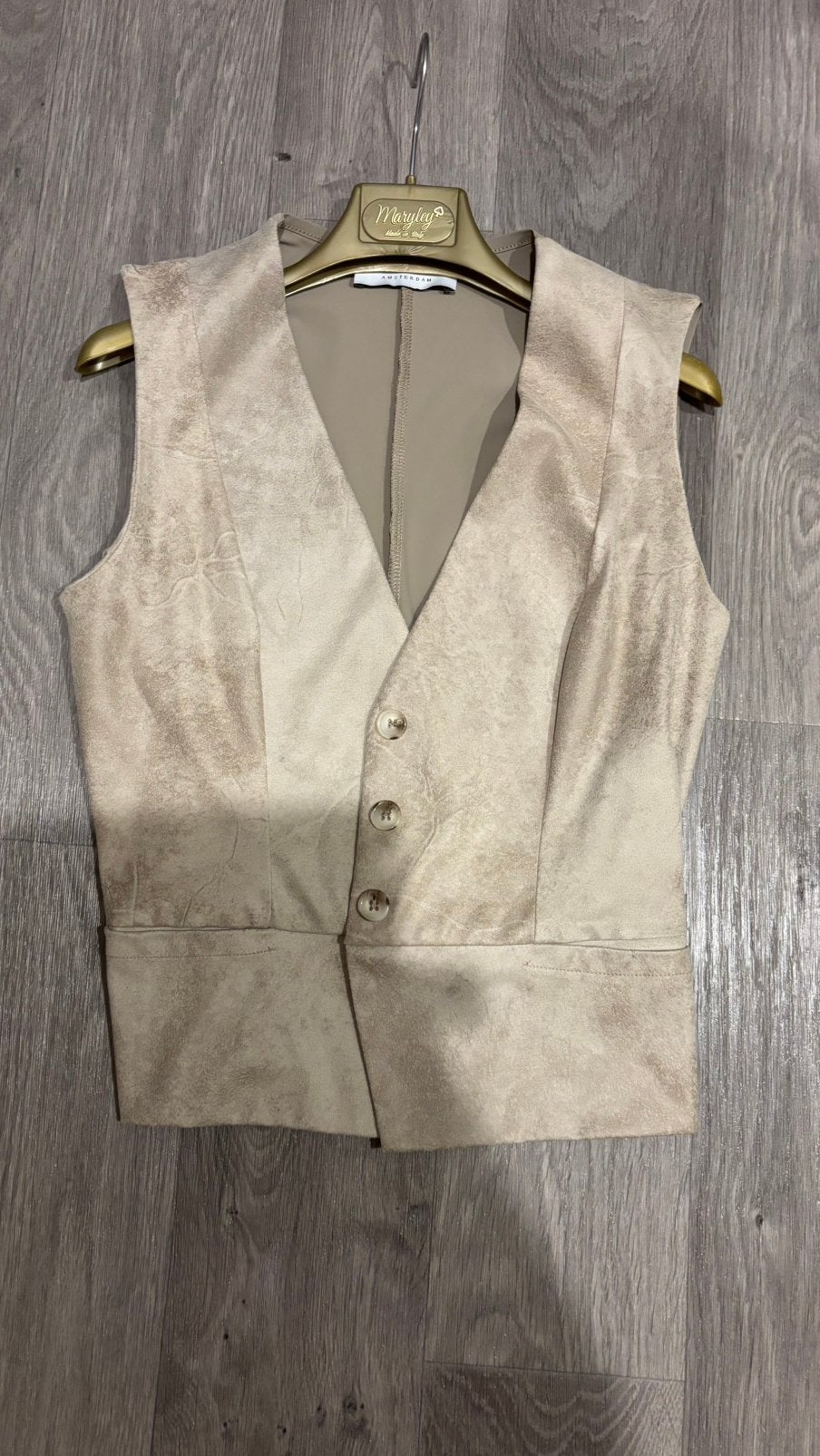 Beige leerlook/travel gilet Helena Hart, Ophalen of Verzenden, Zo goed als nieuw, Maat 36 (S), Beige