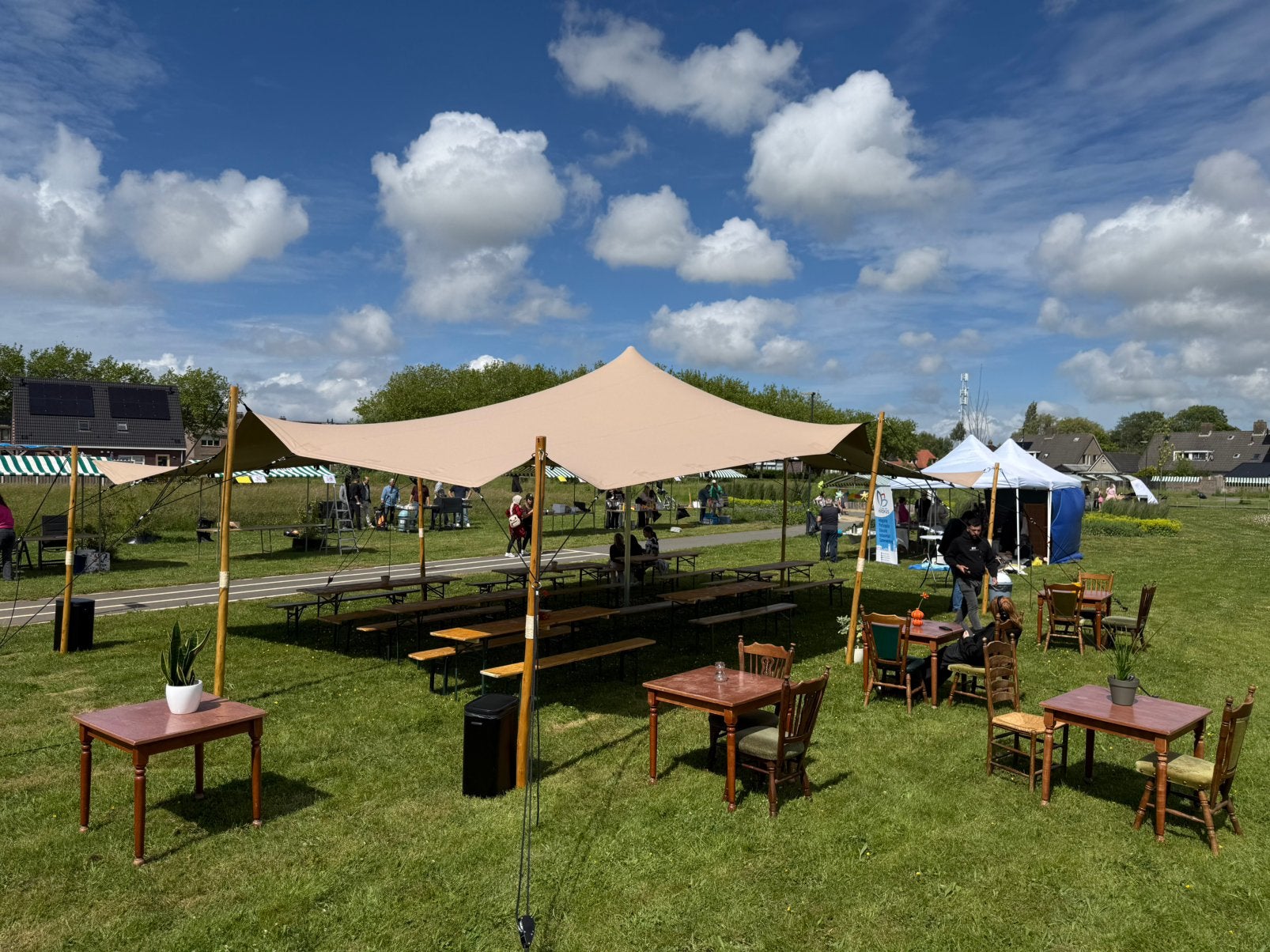 Nieuwe Stretchtent te huur (26 / 27 juni beschikbaar, Tuin en Terras, Ophalen of Verzenden, Zo goed als nieuw, 8 meter of meer