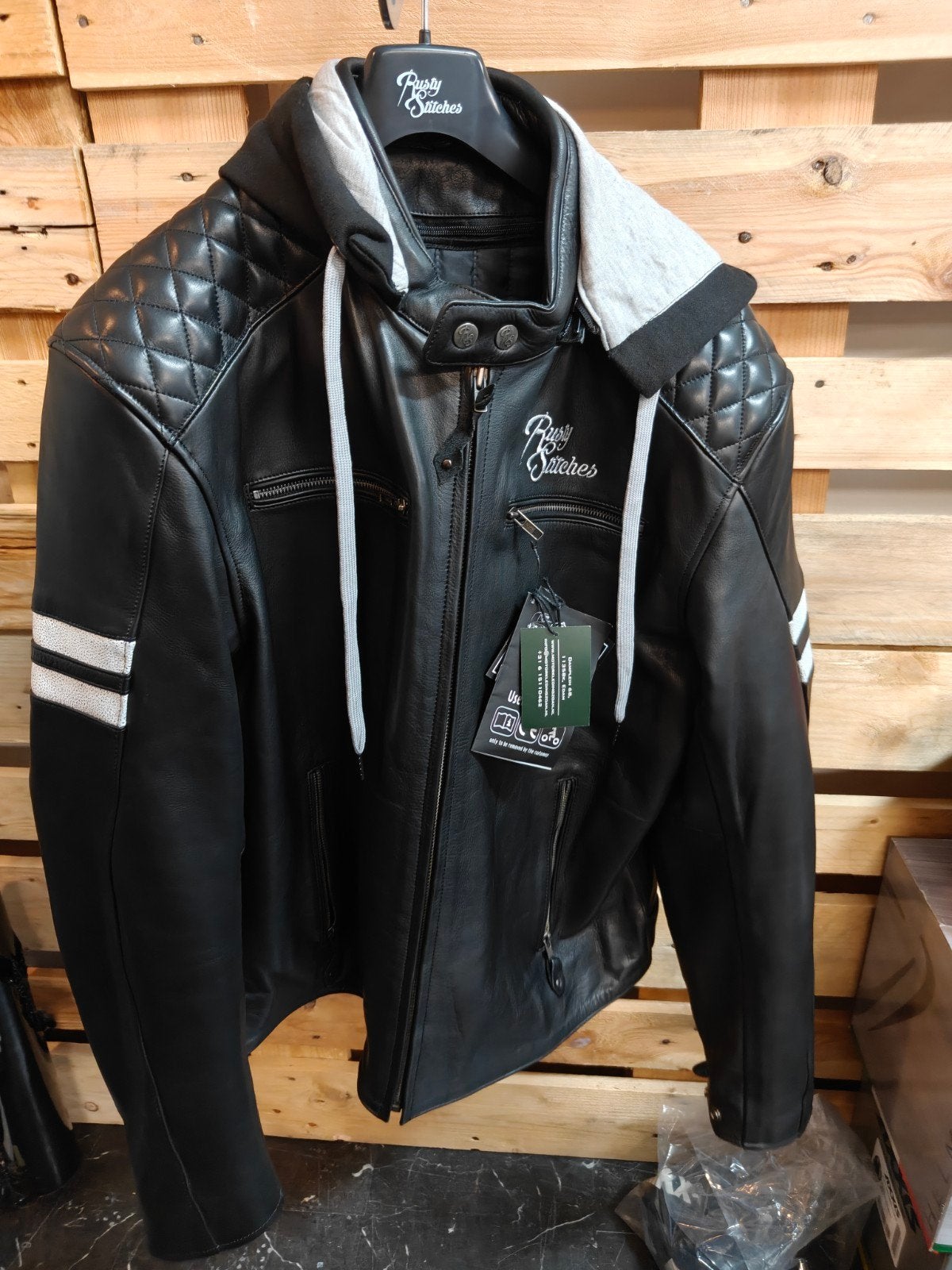 Leren Motorjas 3XL, Motoren, Kleding | Motorkleding, Nieuw met kaartje, Rusty Stiches, Heren, Jas | leer