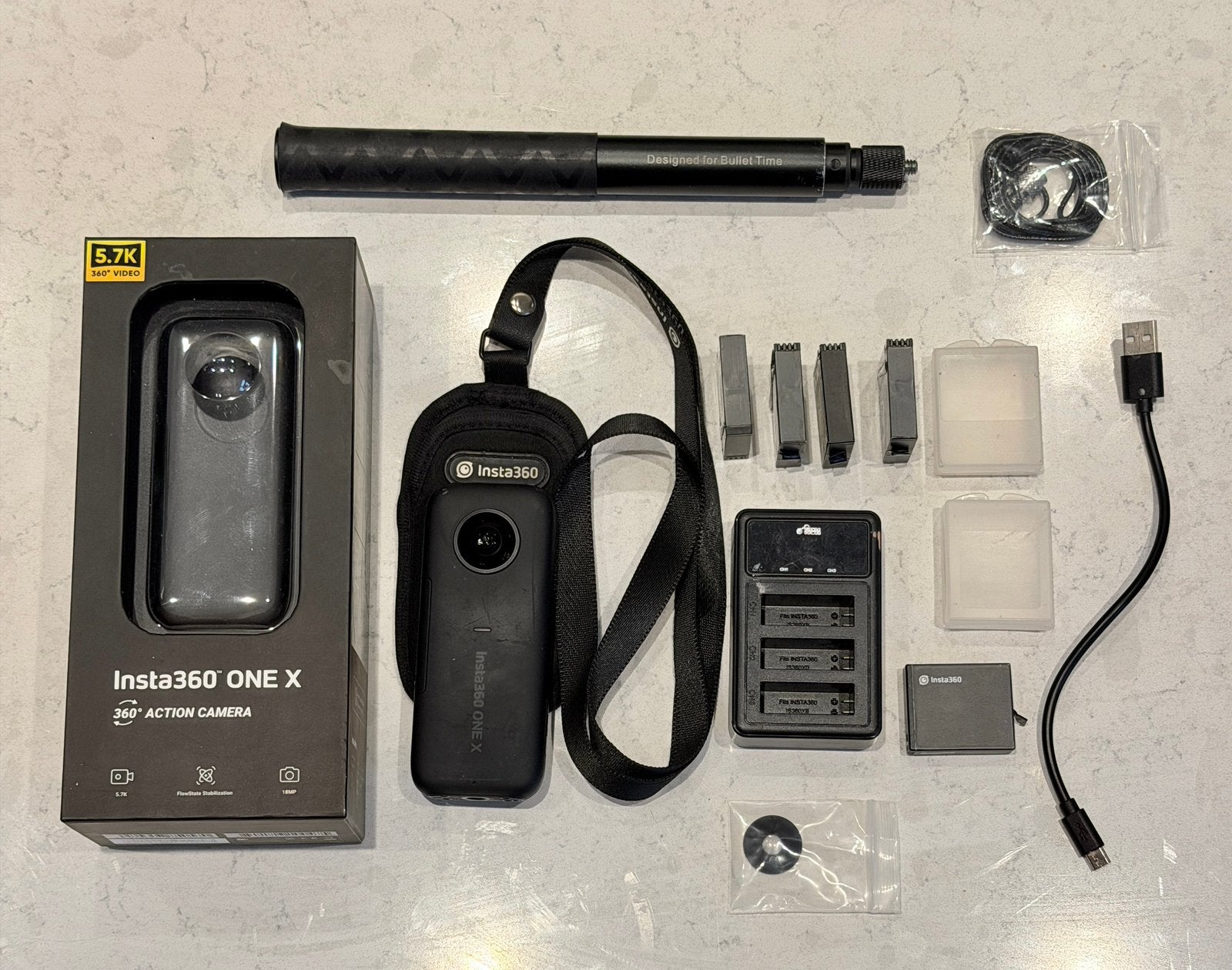 Insta360 ONE X met accessoires, Audio, Tv en Foto, Ophalen of Verzenden, Zo goed als nieuw, Overige merken