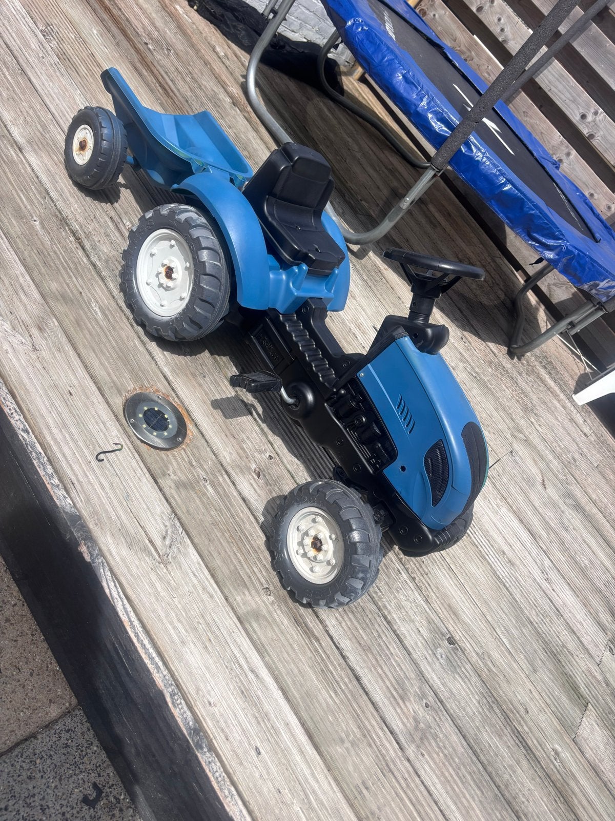 Trap trekker blauw,, Kinderen en Baby's, Ophalen of Verzenden, Gebruikt, Trapvoertuig