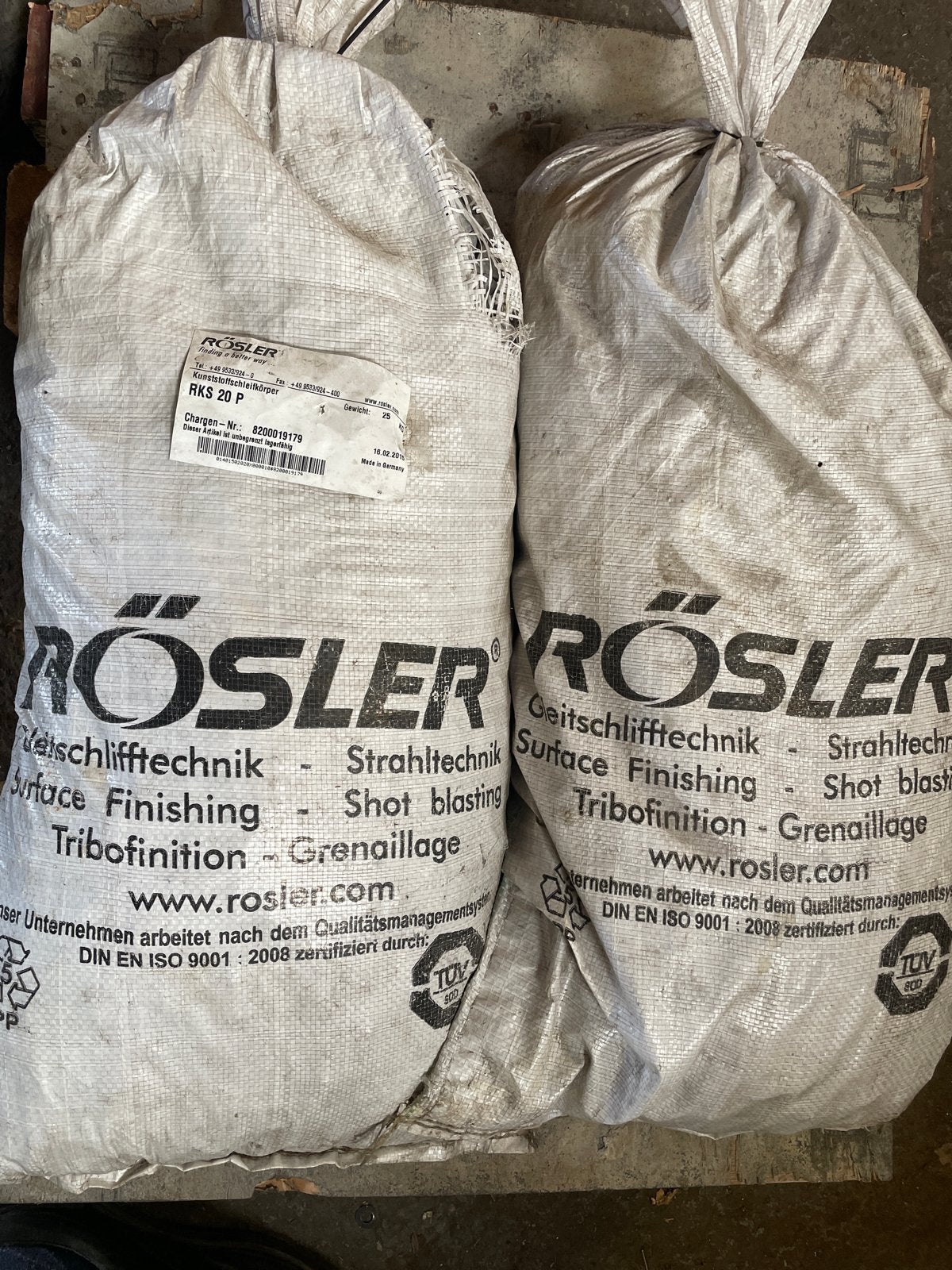 Rösler RKS 20 P Kunststof Slijplichamen - 2x 25kg Zakken, Ophalen, Nieuw, 1200 watt of meer, Overige typen