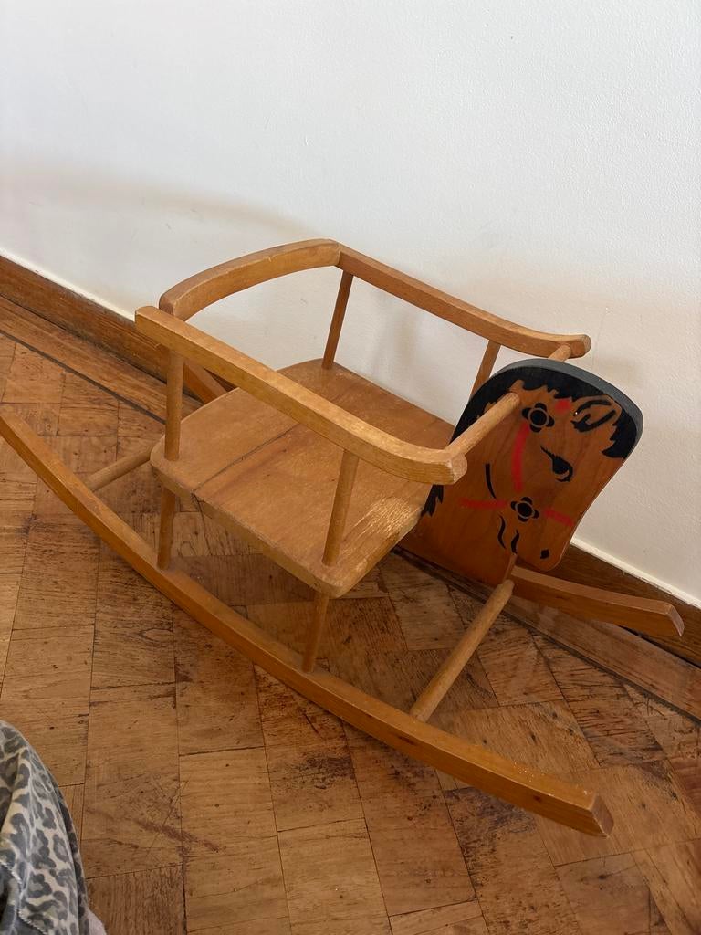 Vintage houten hobbelpaard voor kinderen, Kinderen en Baby's, Speelgoed | Hobbelfiguren, Ophalen, Gebruikt