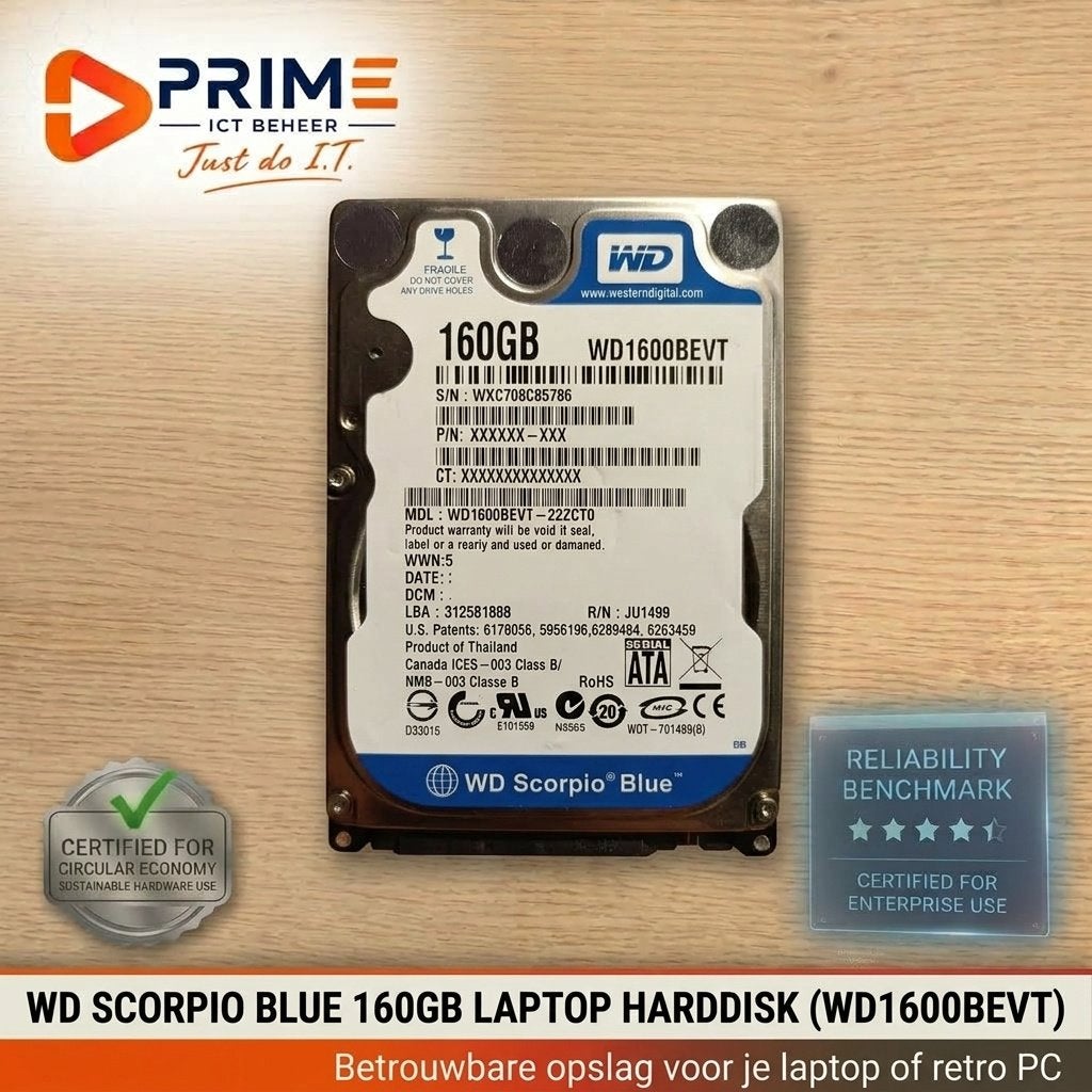 WD Scorpio Blue 160GB HDD - SATA harde schijf, Computers en Software, Intern, Western Digital, Verzenden, Western Digital