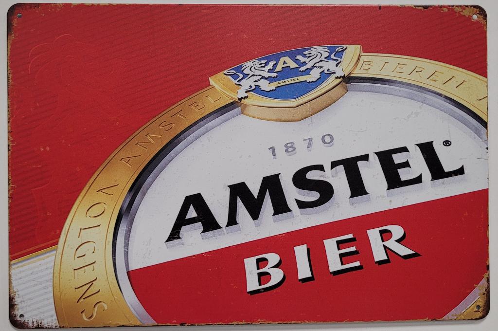 Amstel bier logo leeuw reclamebord van metaal wandbord deco