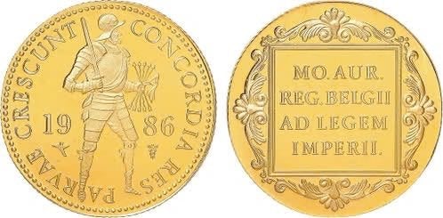 gouden dukaat 1986 PROOF kwaliteit, Postzegels en Munten, Ophalen of Verzenden, Goud