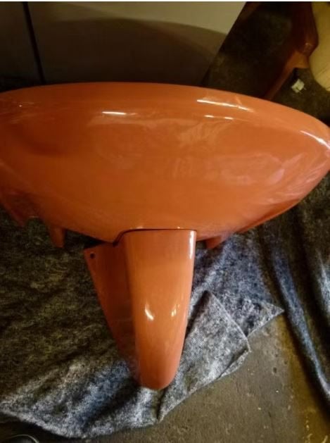 vintage wastafel lavabo Carneool 70er jaren, Doe-het-zelf en Verbouw, Sanitair, Ophalen, Gebruikt, Steen, Wastafel