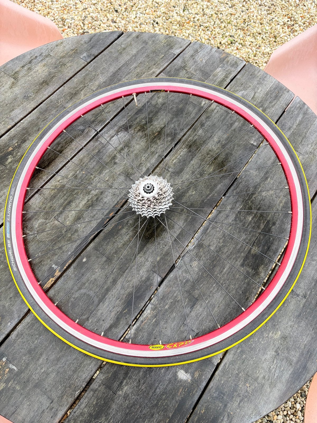 Mavic CXP22 Wiel met Schwalbe Lugano Band, Wiel, Gebruikt, Ophalen of Verzenden, Aluminium