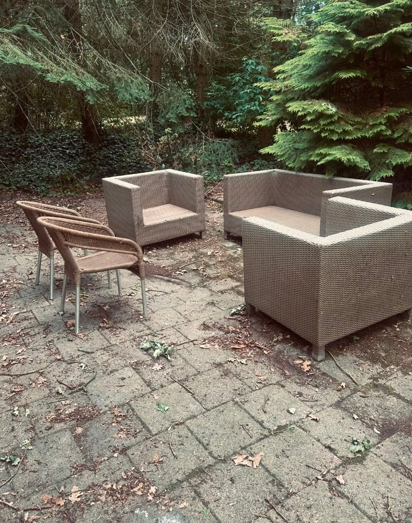 Loungeset Wicker Kunstriet Tuinset, Ophalen, Gebruikt, Loungeset, Wicker