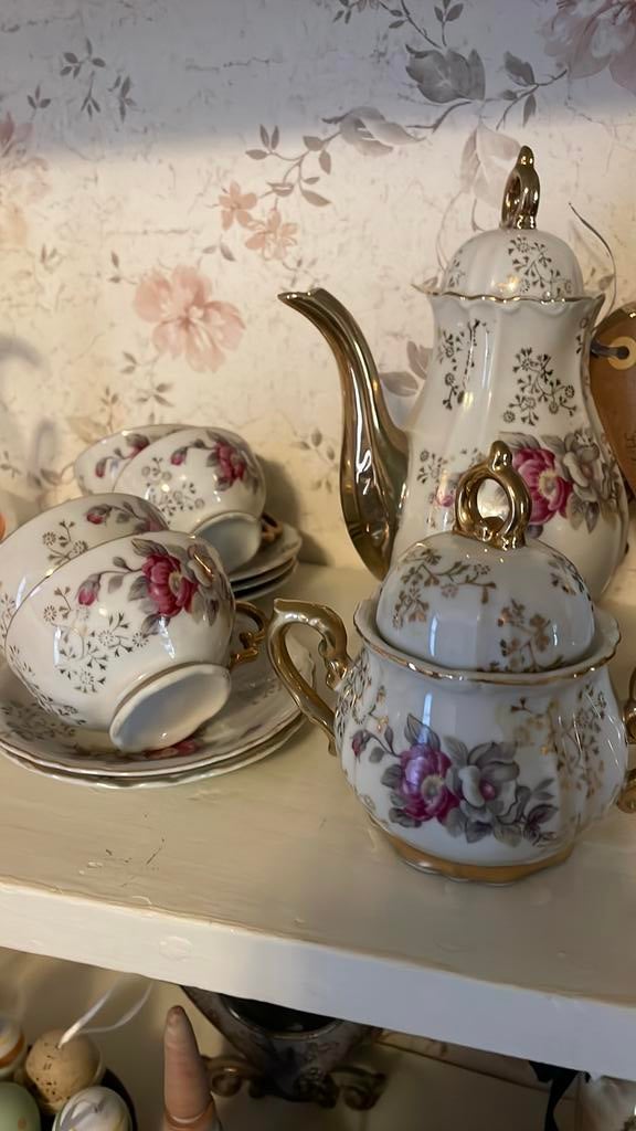 Mooie antieke koffie/ theeset, Ophalen of Verzenden