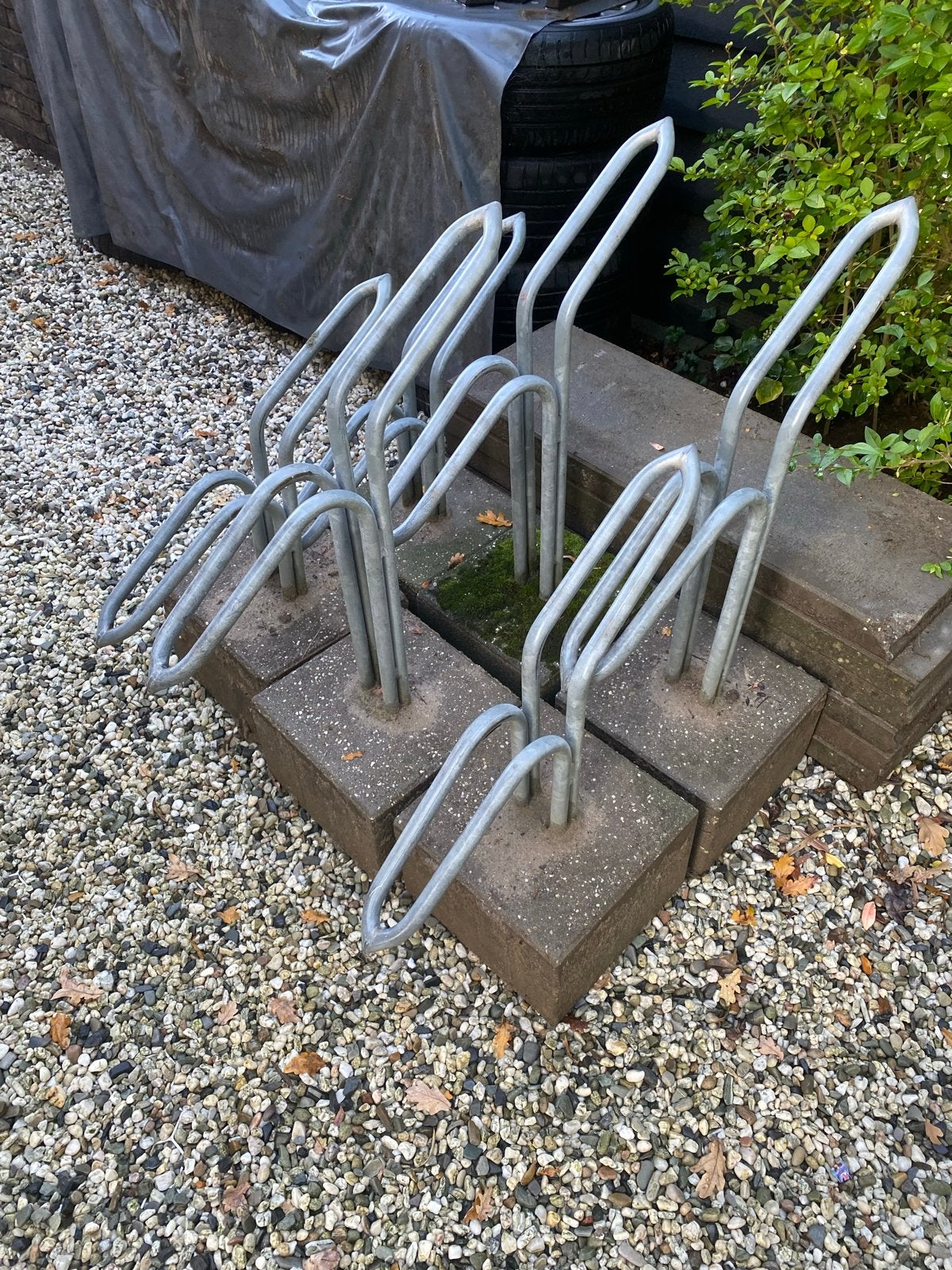 Fietsbeugels met betonvoet - 3x laag, 3x hoog model, Ophalen, Gebruikt
