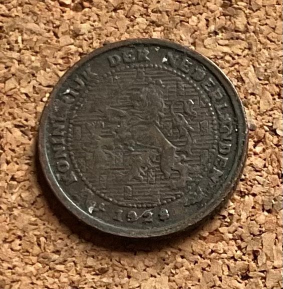 Munt - Nederland ½ cent 1928., Ophalen of Verzenden, Koningin Wilhelmina, Overige waardes, Losse munt