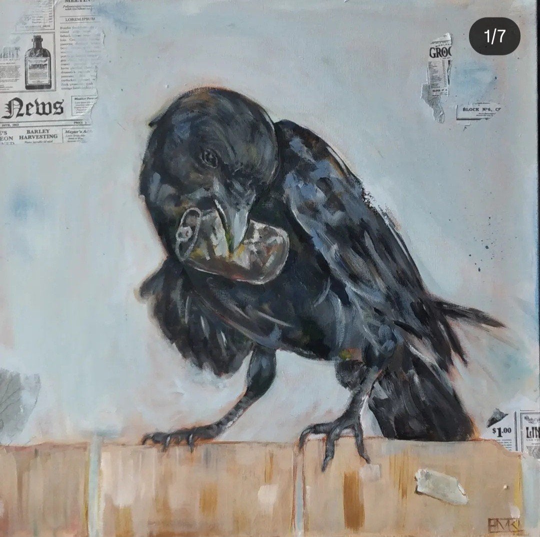 Schilderij 'De Kraai': Winnaar Kunstbende 2024, Antiek en Kunst, Ophalen of Verzenden