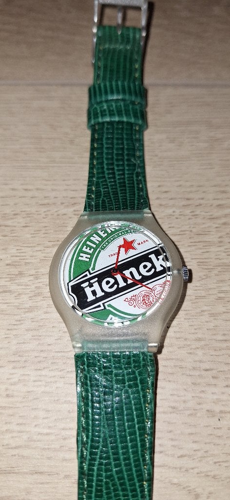 Chique Heineken horloge., Ophalen of Verzenden, Zo goed als nieuw, Overige typen, Heineken