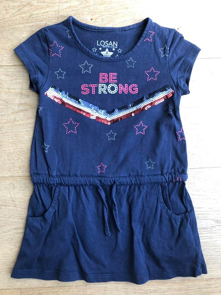 Losan jurk meisje maat 92 donkerblauw/rood/zilver, Kinderen en Baby's, Losan, Gebruikt, Meisje, Ophalen of Verzenden