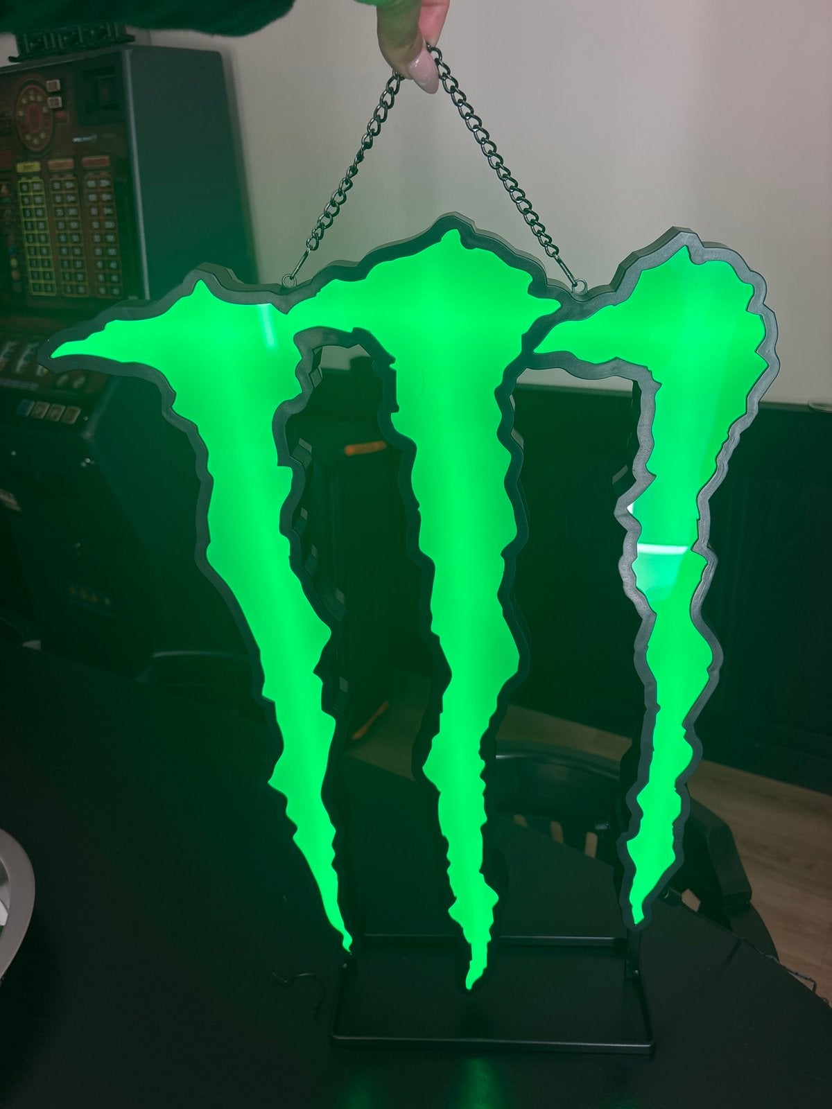 Monster Energy LED-lamp - Uniek en sfeervol, Groen, Overige stijlen, Kunststof, Ophalen of Verzenden