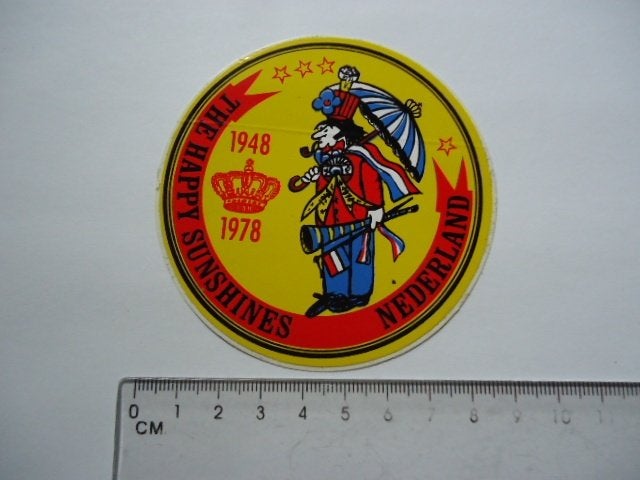 sticker 1978 HAPPY SUNSHINES Amsterdam strip mokum retro, Verzamelen, Verzenden, Zo goed als nieuw