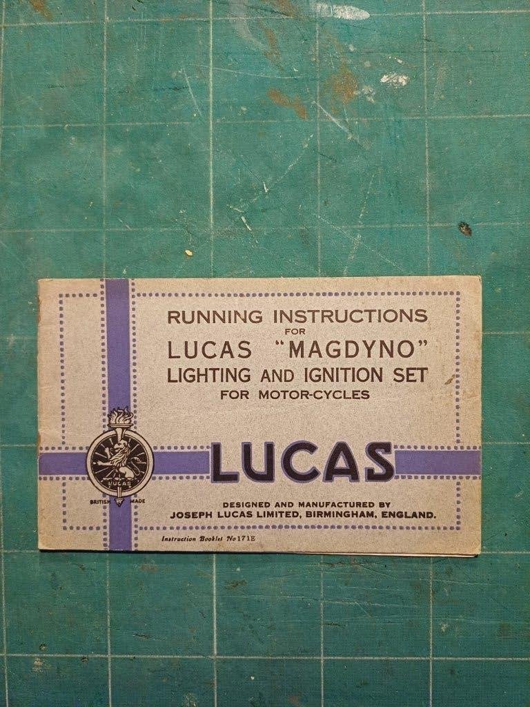 LUCAS Magdyno Motorcycles handboek owner’s manual origineel, Ophalen of Verzenden, Overige merken