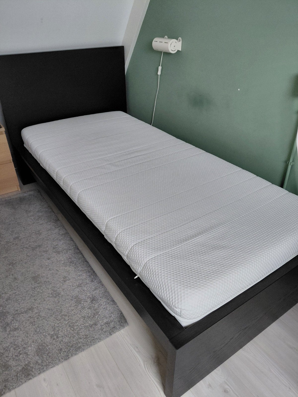 Malm bed Ikea 90x200 cm zwart, Ophalen, 90 cm, Eenpersoons, Zwart