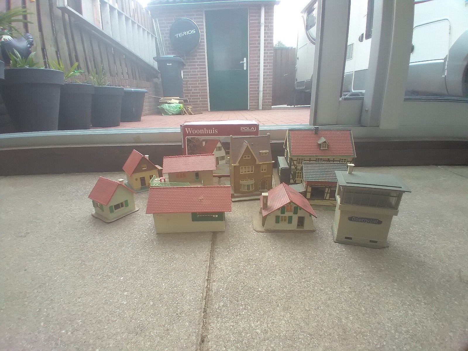 Trein miniatuur huisjes Pola, Gebruikt, Gelijkstroom of Wisselstroom, Brug, Tunnel of Gebouw, Ophalen