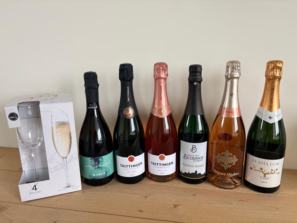 Champagne Prosecco Cava pakket met glazen, Ophalen, Nieuw, Frankrijk, Champagne