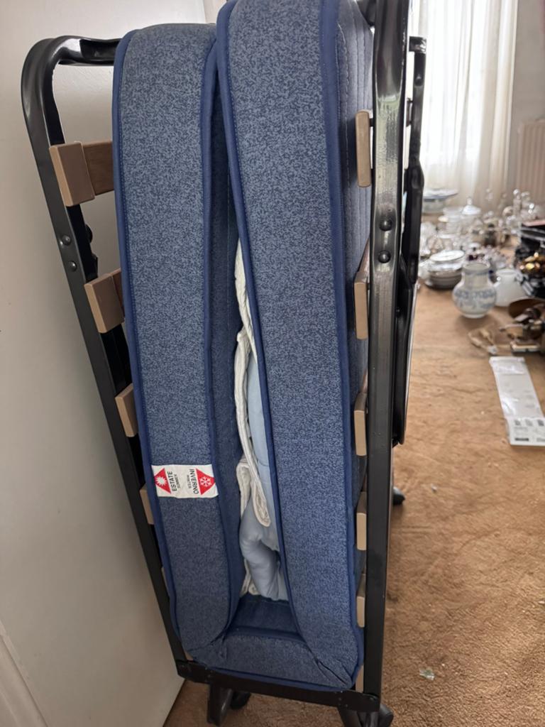 Uitklapbed 1 persoon, Ophalen, 90 cm, Eenpersoons, Zwart
