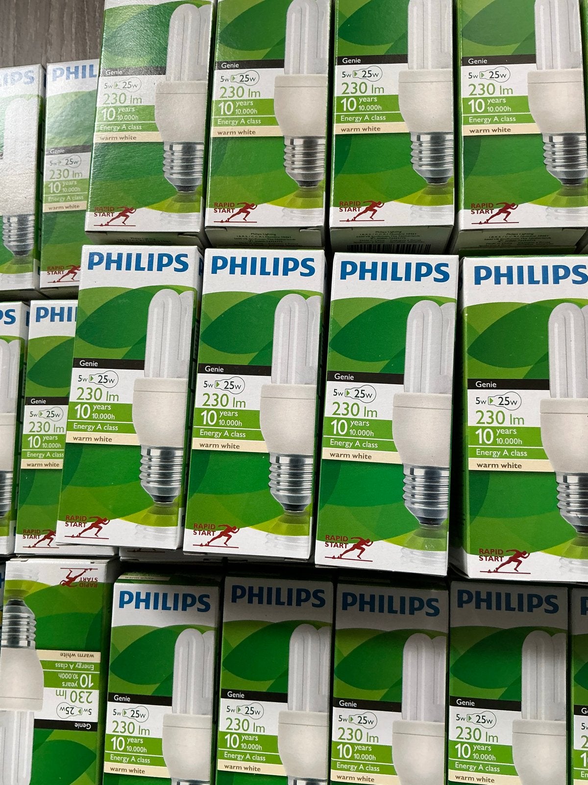 Philips Genie Spaarlampen E27 5W (25W equivalent) Warm Wit, Philips, Verzenden, Nieuw, E27 (groot)