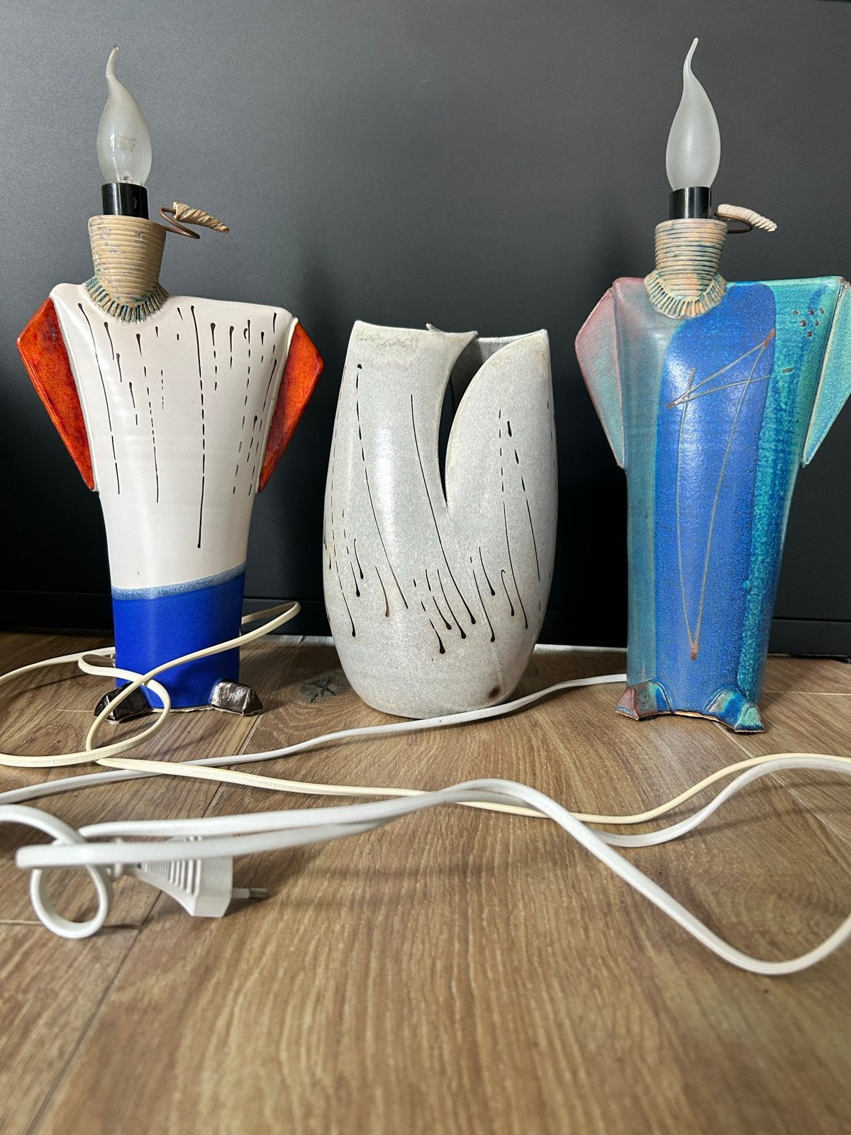 Ed Meissenberg Keramiek Set: 2 Lampen & Vaas, Ophalen