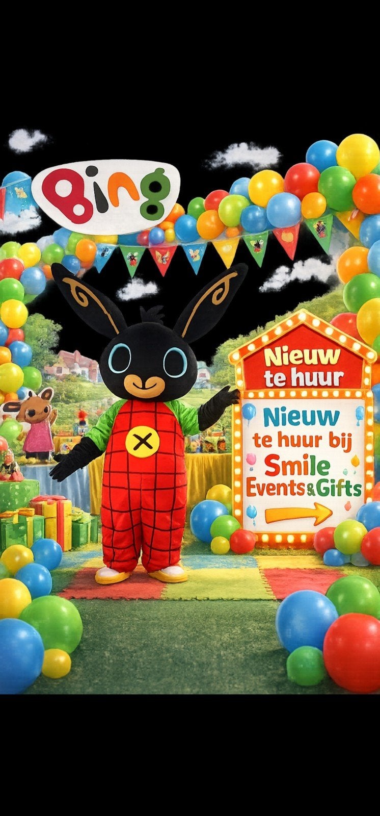 Bing Konijn Kostuum - Perfect voor Feestjes!, Ophalen of Verzenden, Zo goed als nieuw, Kostuum, Verjaardag