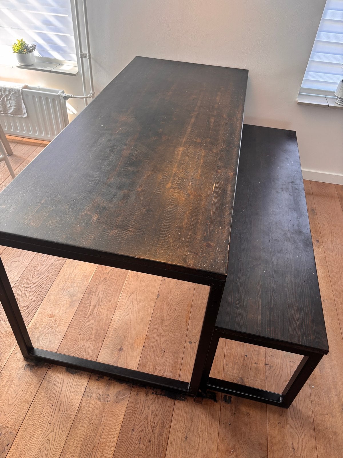 Eettafel met bankje, Ophalen, Gebruikt, 50 tot 100 cm, Vijf personen of meer