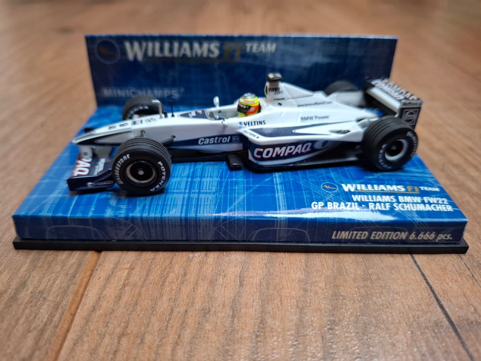 Williams BMW FW22 Ralf Schumacher GP Brazil 1:43, Ophalen of Verzenden, Nieuw, Auto, MiniChamps