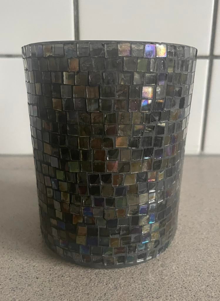 Prachtige kandelaar Rivièra Maison glas windlicht, Ophalen of Verzenden, Zo goed als nieuw, Overige materialen, Minder dan 25 cm