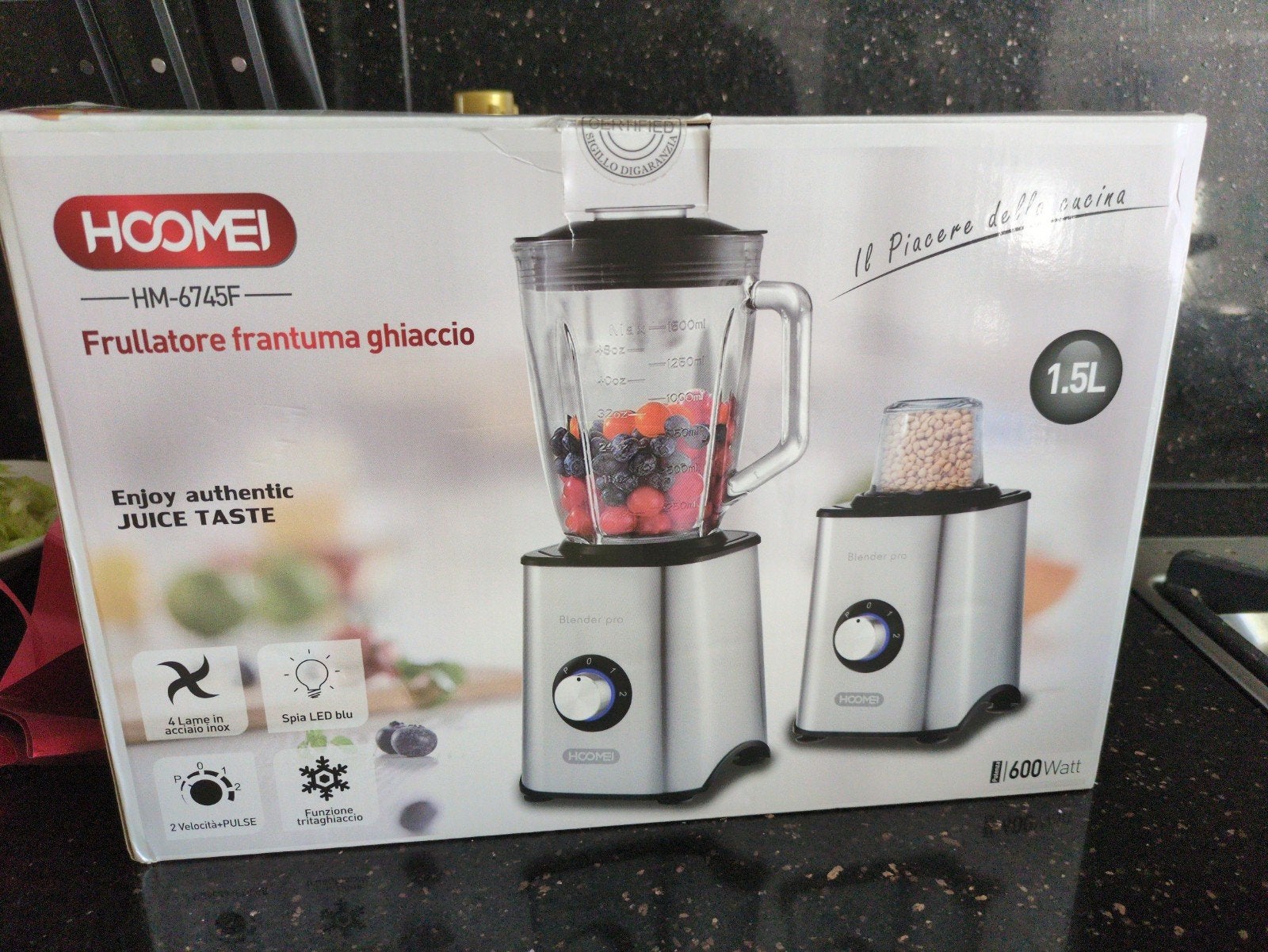Nieuwe Hoomei 2-in-1 Blender met IJscrusher - 600W, Ophalen of Verzenden