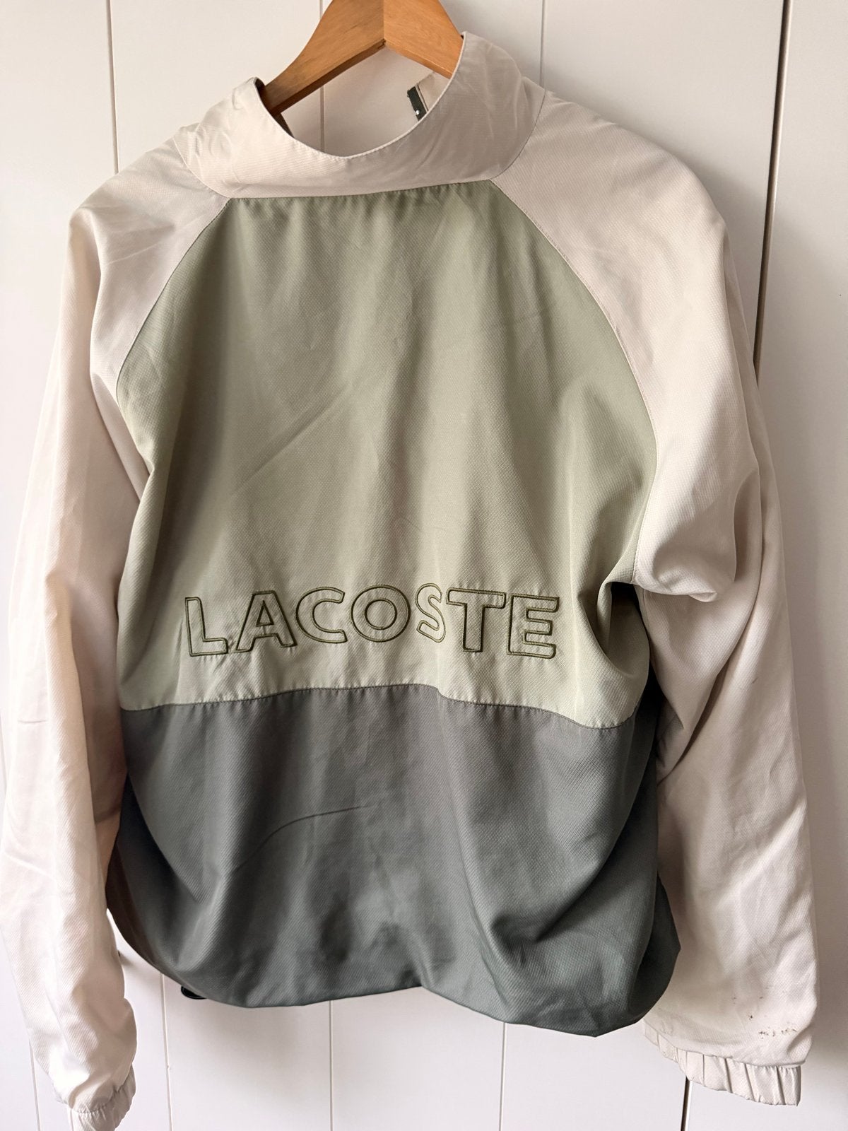 Lacoste trainingsjack - Beige, groen, grijs - Maat L, Ophalen of Verzenden, Zo goed als nieuw, Overige maten, Meerkleurig