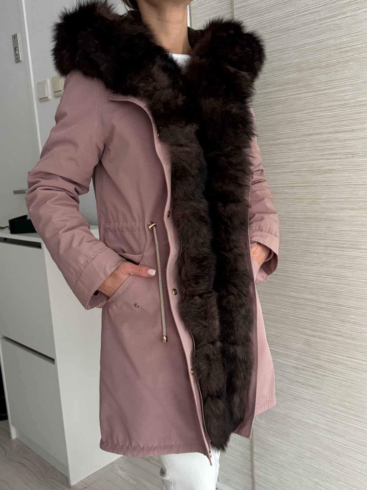 Real fur parka jacket, Kleding | Dames, Ophalen of Verzenden, Nieuw, Maat 36 (S), Roze