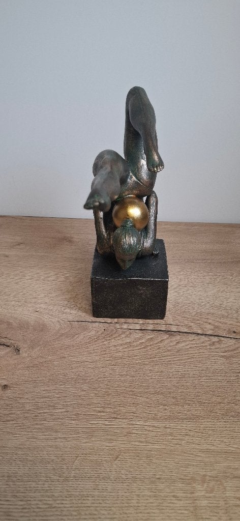 Artistiek Beeld Gymnast Danseres Bronslook - 26cm, Ophalen, Nieuw, Mens