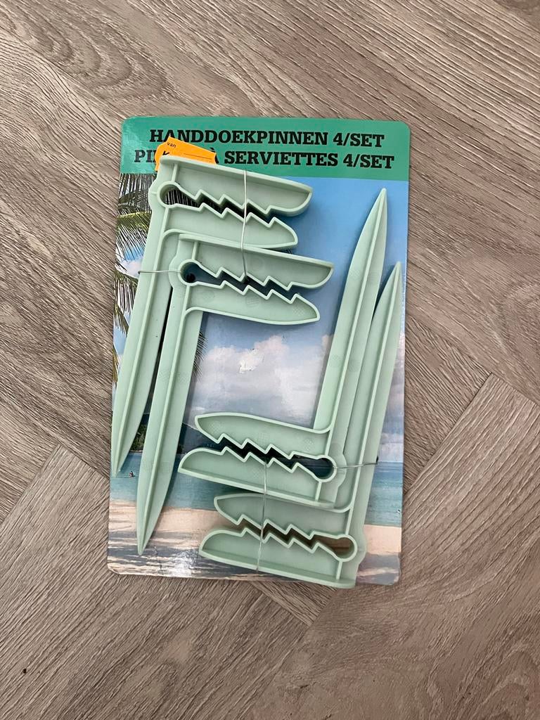 Handdoekpinnen 4/set - Ideaal voor strand en camping, Ophalen, Nieuw