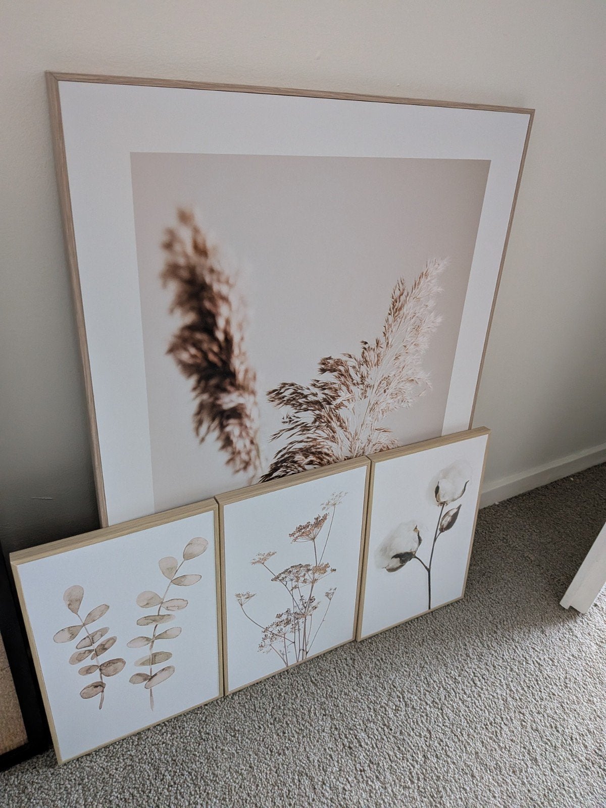 Set van 4 botanische prints met lijst, Ophalen, Nieuw, Print, 75 tot 100 cm
