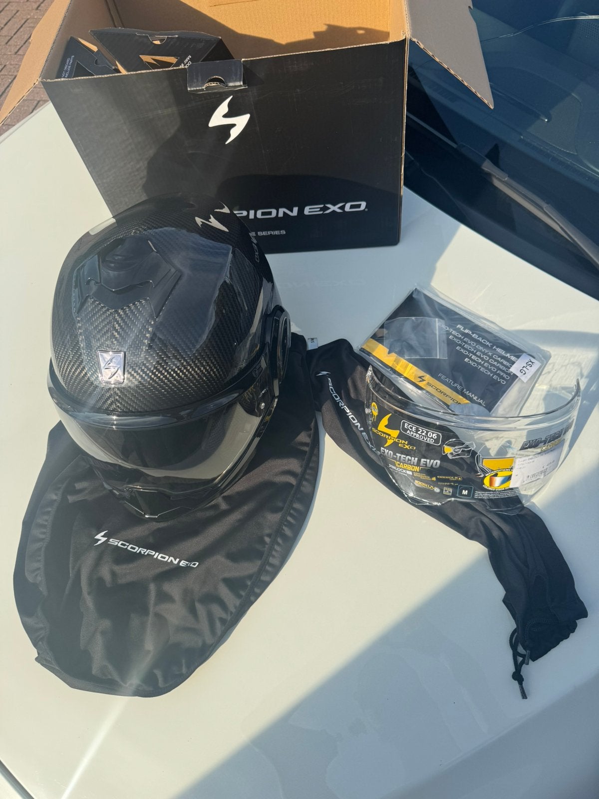 EXO-TECH EVO CARBON SOLID Helm, Ophalen of Verzenden, Tweedehands, Systeemhelm, Overige merken