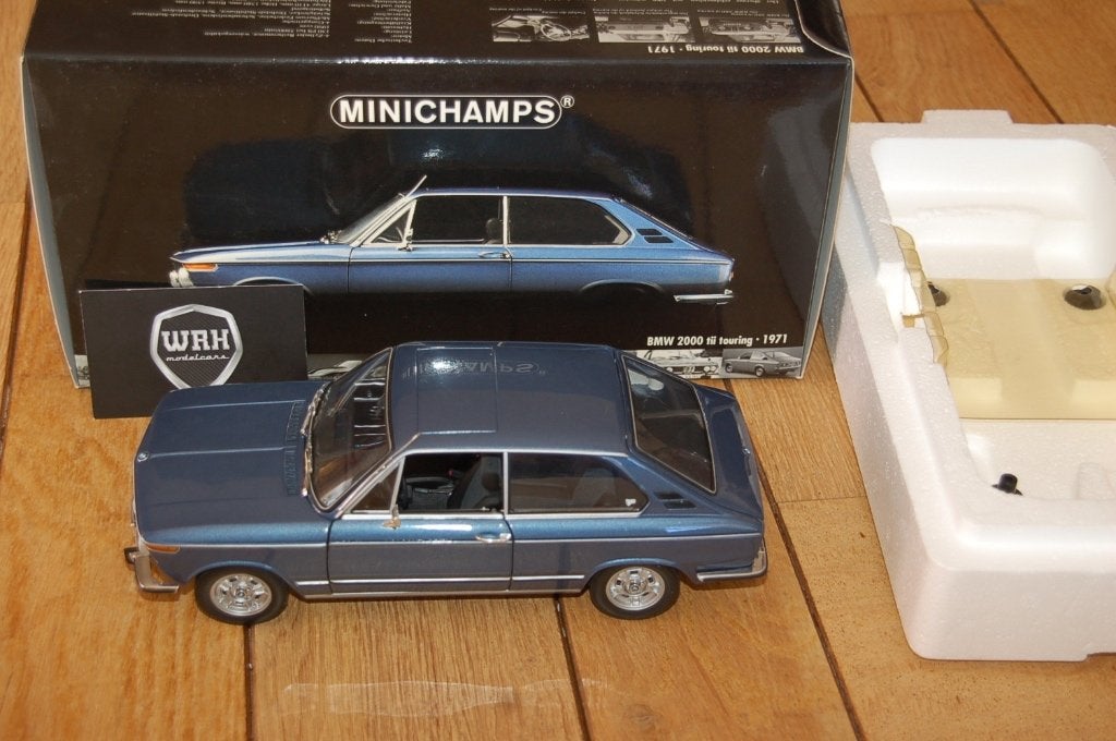 1:18 BMW 2000 Tii Touring blue Minichamps WRH, Verzenden, Zo goed als nieuw, Auto, MiniChamps