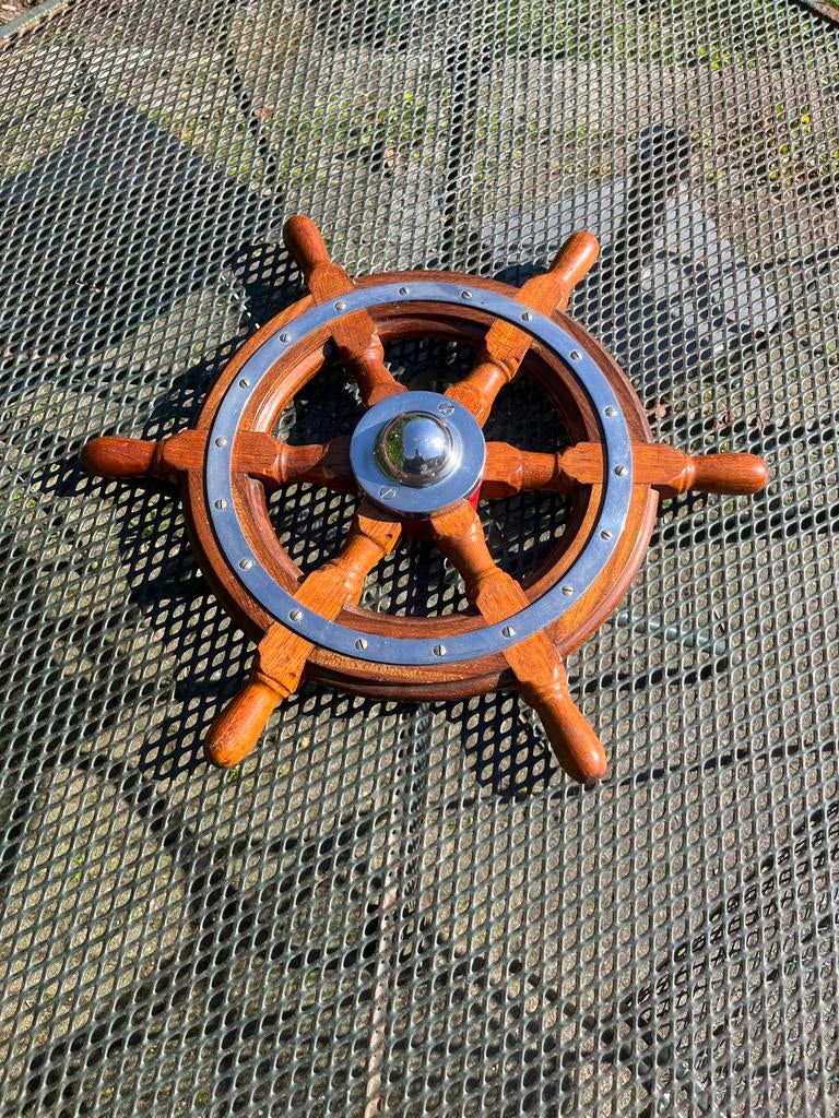 Oud stuur voor een boot mahonie hout, Ophalen, Gebruikt, Overige typen