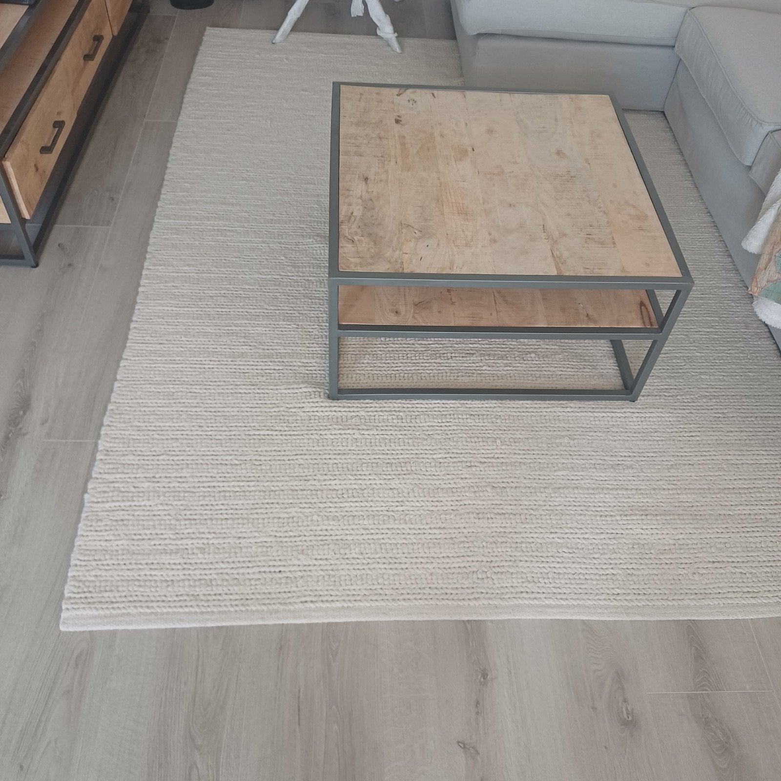 mango houten salontafel 80x80, Ophalen, Gebruikt, 50 tot 100 cm, Vierkant