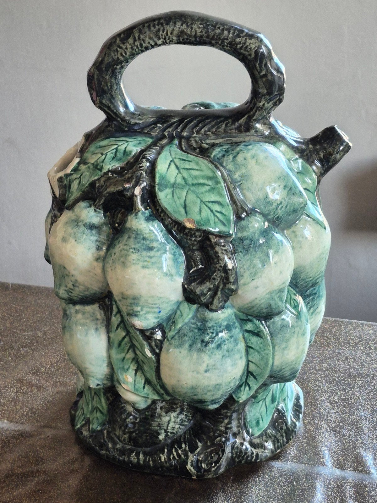 vintage spaanse botijo waterkruik majolica keramiek citroen, Antiek en Kunst, Antiek | Keramiek en Aardewerk, Ophalen of Verzenden